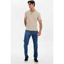 Polo Masculina Meia Malha Polo Wear Bege Médio