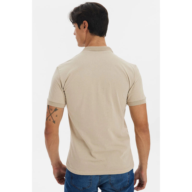 Polo Masculina Meia Malha Polo Wear Bege Médio